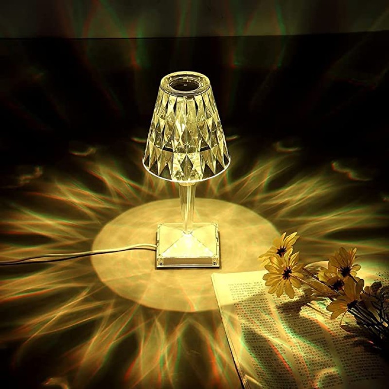 Rechargeable Diamond Crystal Multicolor Table Lamp Images