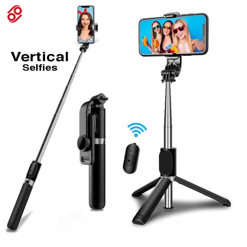 Multi functional Extendable Bluetooth Selfie Stick with Remote Images