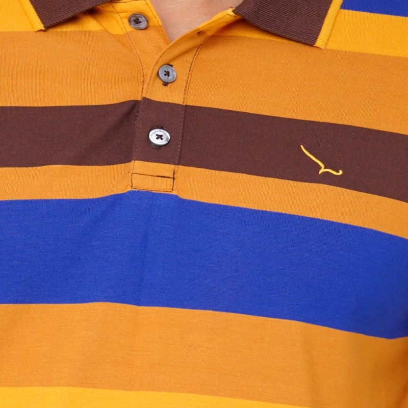 Multi-Color Cotton Stripes Polo Shirt PS-6 Images